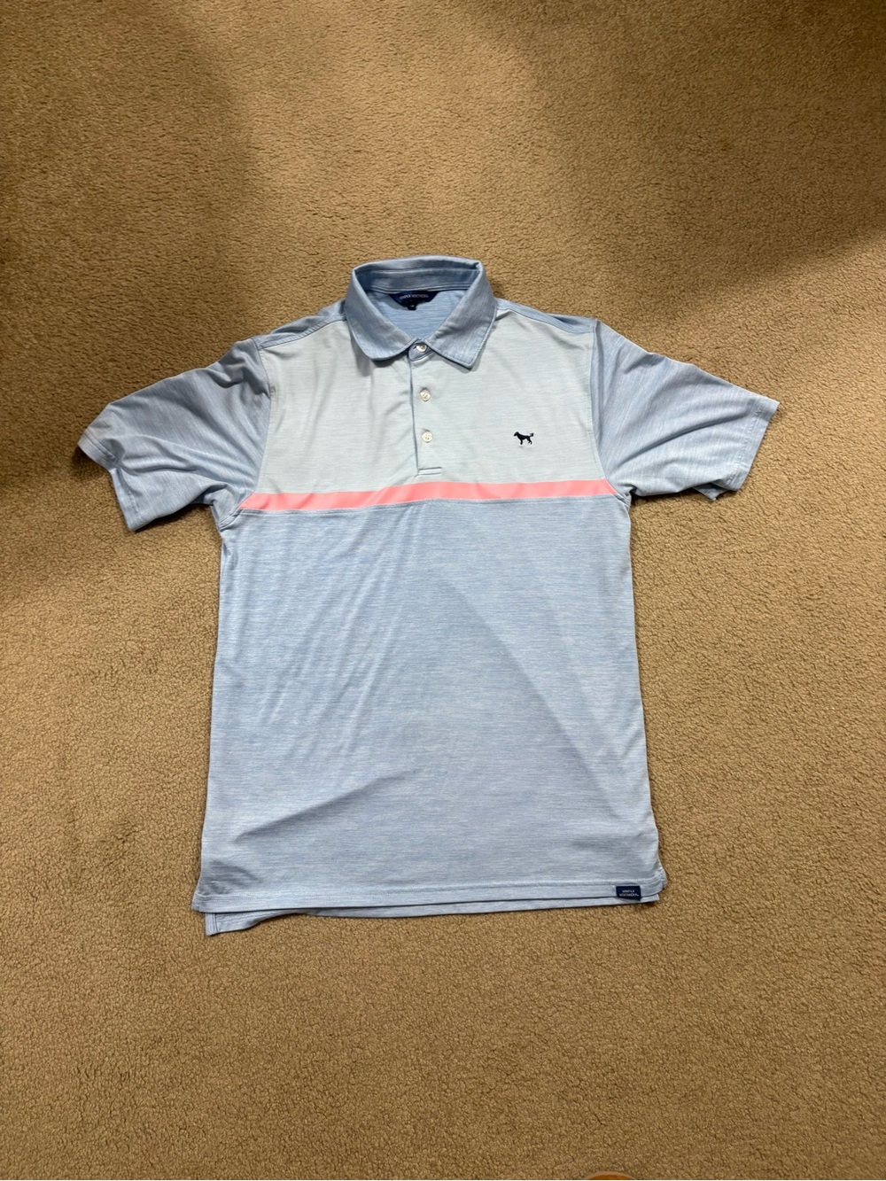 Simply Southern Light Blue Polo with Pink Stripe